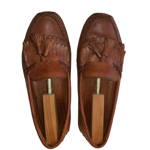 Johnston & Murphy Passport Brown Leather Tassel Loafers Size 10W - Picture 2 of 8